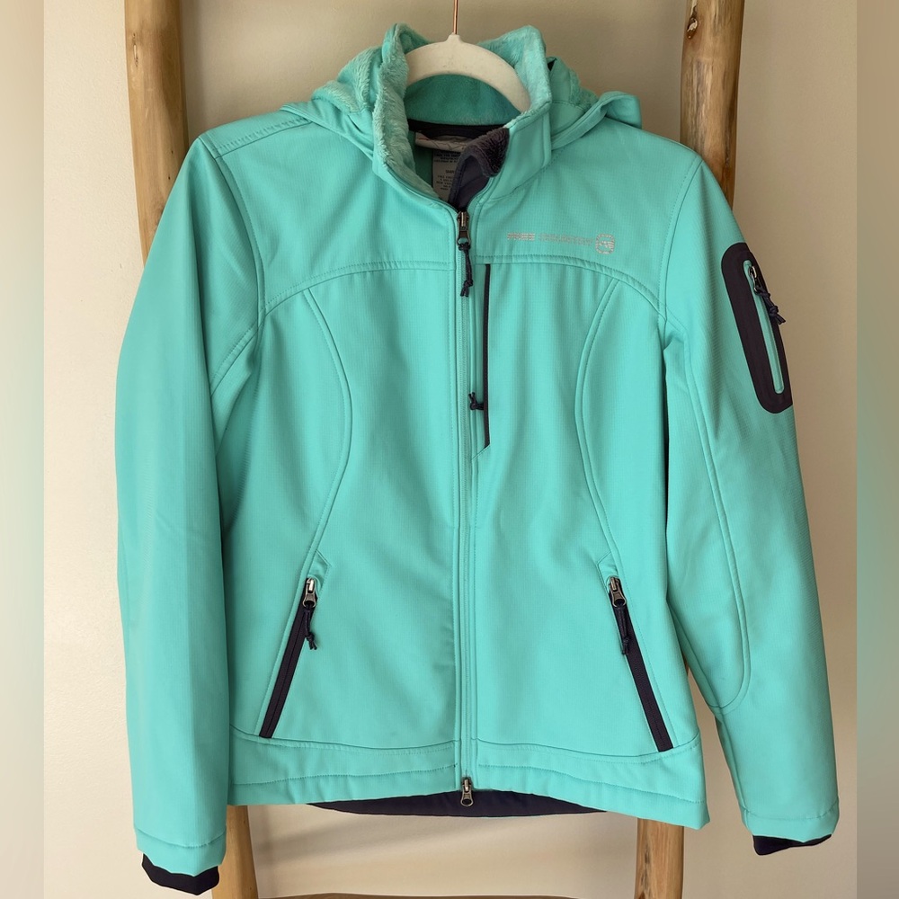 Free Country Freecycle Womens Super Softshell Jade Green Lined Jacket Size S